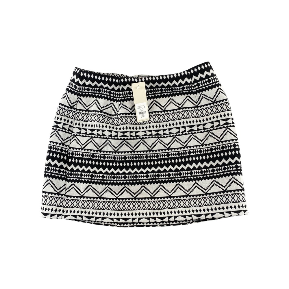 Mi Ami Geometric Print Mini Skirt Black White XS Tribal Festival